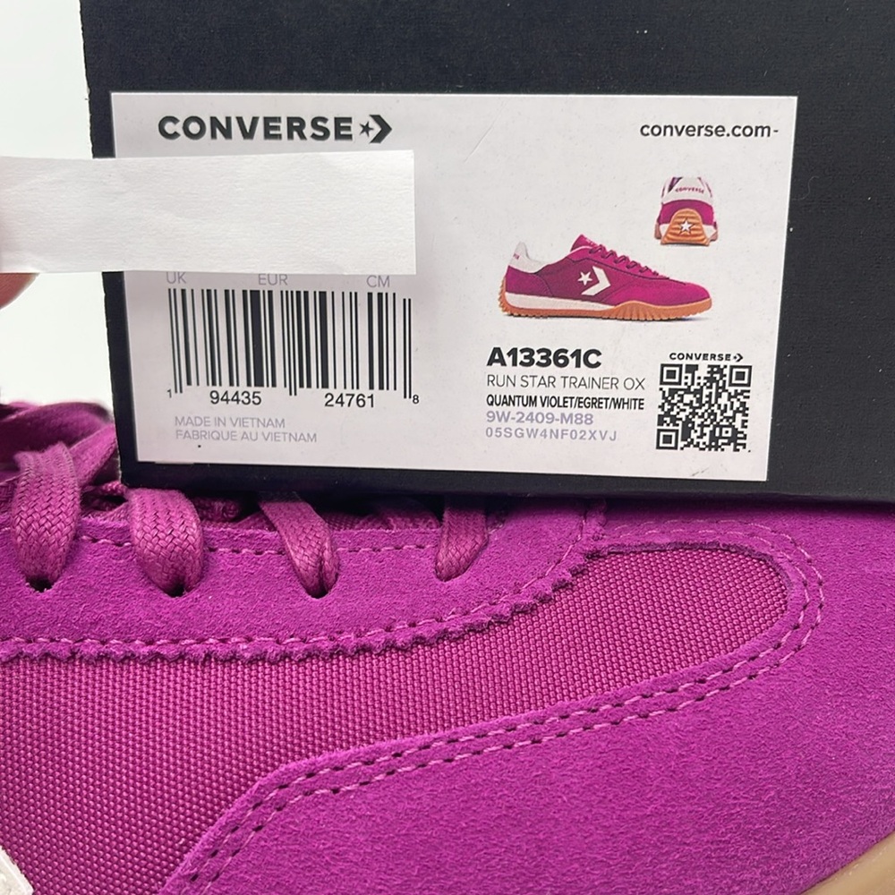 Converse Men’s RUN STAR TRAINER OX QUANTUM VIOLET/EGRET/WHITE
A13361C Sneakers - Picture 16 of 16